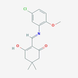 molecular formula C16H18ClNO3 B6063687 2-{[(5-Chloro-2-methoxyphenyl)amino]methylene}-5,5-dimethylcyclohexane-1,3-dione 