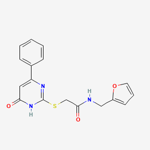 molecular formula C17H15N3O3S B6063725 N-(furan-2-ylmethyl)-2-[(4-oxo-6-phenyl-1H-pyrimidin-2-yl)sulfanyl]acetamide 