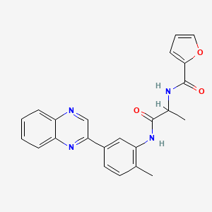 molecular formula C23H20N4O3 B6063779 N-(1-methyl-2-{[2-methyl-5-(2-quinoxalinyl)phenyl]amino}-2-oxoethyl)-2-furamide 