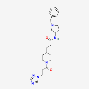 molecular formula C24H34N6O2 B6063806 N-(1-benzylpyrrolidin-3-yl)-3-[1-[3-(1,2,4-triazol-1-yl)propanoyl]piperidin-4-yl]propanamide 