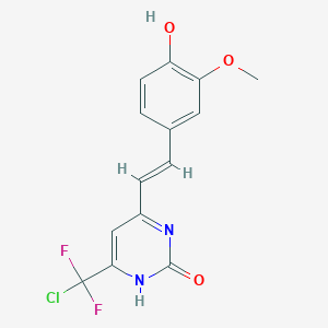 molecular formula C14H11ClF2N2O3 B6063810 6-[chloro(difluoro)methyl]-4-[(E)-2-(4-hydroxy-3-methoxyphenyl)ethenyl]pyrimidin-2(1H)-one 