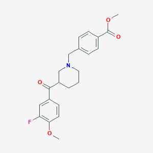 molecular formula C22H24FNO4 B6063812 methyl 4-{[3-(3-fluoro-4-methoxybenzoyl)-1-piperidinyl]methyl}benzoate 
