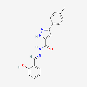 molecular formula C18H16N4O2 B6063849 N'-(2-hydroxybenzylidene)-3-(4-methylphenyl)-1H-pyrazole-5-carbohydrazide 