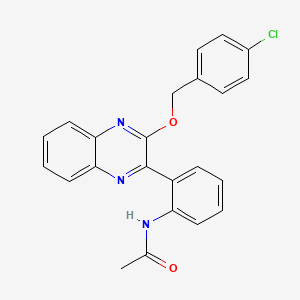 molecular formula C23H18ClN3O2 B6063917 N-(2-{3-[(4-CHLOROPHENYL)METHOXY]QUINOXALIN-2-YL}PHENYL)ACETAMIDE 