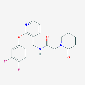 molecular formula C19H19F2N3O3 B6063957 N-[[2-(3,4-difluorophenoxy)pyridin-3-yl]methyl]-2-(2-oxopiperidin-1-yl)acetamide 