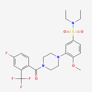 N,N-Diethyl-3-(4-(4-fluoro-2-(trifluoromethyl)benzoyl)piperazin-1-yl)-4-methoxybenzenesulfonamide