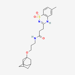 N-[3-(1-adamantyloxy)propyl]-3-(6-methyl-1,1-dioxido-2H-1,2,4-benzothiadiazin-3-yl)propanamide