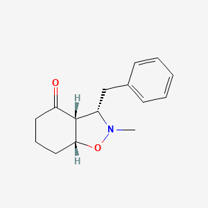 1,2-Benzisoxazol-4(2H)-one, hexahydro-2-methyl-3-(phenylmethyl)-, (3R,3aS,7aS)-rel-