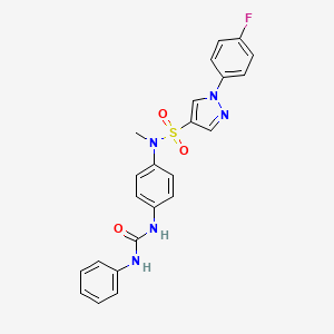 1-(4-Fluorophenyl)-N-methyl-N-(4-(3-phenylureido)phenyl)-1H-pyrazole-4-sulfonamide