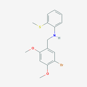 molecular formula C16H18BrNO2S B6064215 N-[(5-bromo-2,4-dimethoxyphenyl)methyl]-2-methylsulfanylaniline 