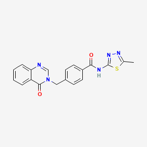 molecular formula C19H15N5O2S B6064245 N-[(2E)-5-methyl-1,3,4-thiadiazol-2(3H)-ylidene]-4-[(4-oxoquinazolin-3(4H)-yl)methyl]benzamide 