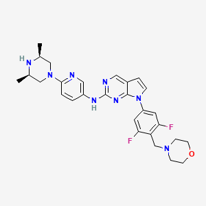7-[3,5-difluoro-4-(morpholin-4-ylmethyl)phenyl]-N-[6-[(3R,5S)-3,5-dimethylpiperazin-1-yl]pyridin-3-yl]pyrrolo[2,3-d]pyrimidin-2-amine