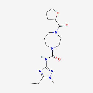 molecular formula C16H26N6O3 B6064594 N-(5-ethyl-1-methyl-1,2,4-triazol-3-yl)-4-(oxolane-2-carbonyl)-1,4-diazepane-1-carboxamide 