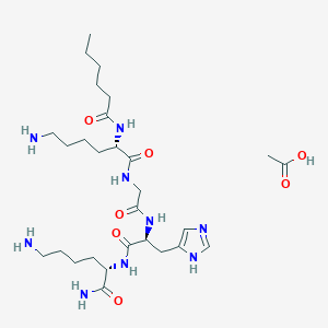 molecular formula C28H51N9O7 B606470 Caprooyl Tetrapeptide-3 acetate 