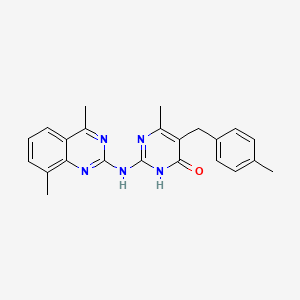 molecular formula C23H23N5O B6064785 2-[(4,8-dimethylquinazolin-2-yl)amino]-6-methyl-5-(4-methylbenzyl)pyrimidin-4(3H)-one 