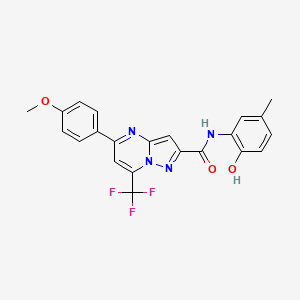 molecular formula C22H17F3N4O3 B6064847 N-(2-hydroxy-5-methylphenyl)-5-(4-methoxyphenyl)-7-(trifluoromethyl)pyrazolo[1,5-a]pyrimidine-2-carboxamide 
