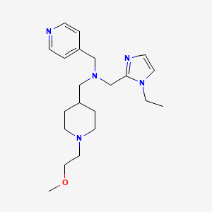 molecular formula C21H33N5O B6064850 N-[(1-ethylimidazol-2-yl)methyl]-1-[1-(2-methoxyethyl)piperidin-4-yl]-N-(pyridin-4-ylmethyl)methanamine 