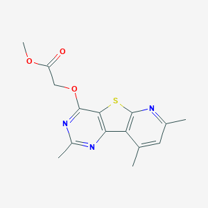 molecular formula C15H15N3O3S B6064919 Methyl 2-[(4,11,13-trimethyl-8-thia-3,5,10-triazatricyclo[7.4.0.02,7]trideca-1(9),2(7),3,5,10,12-hexaen-6-yl)oxy]acetate 