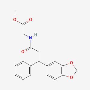 molecular formula C19H19NO5 B6064931 Methyl 2-[[3-(1,3-benzodioxol-5-yl)-3-phenylpropanoyl]amino]acetate 