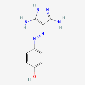 molecular formula C9H10N6O B606499 4-[(E)-(3,5-二氨基-1H-吡唑-4-基)偶氮]苯酚 CAS No. 140651-18-9