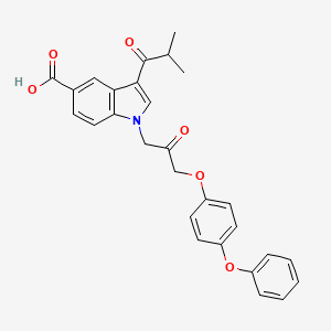 molecular formula C28H25NO6 B606501 3-异丁酰-1-(2-氧代-3-(4-苯氧基苯氧基)丙基)-1H-吲哚-5-羧酸 CAS No. 1233706-88-1