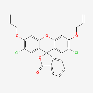 molecular formula C26H18Cl2O5 B606503 2',7'-二氯-3',6'-双(丙-2-烯氧基)螺[2-苯并呋喃-3,9'-二茂酮]-1-酮 CAS No. 1043865-37-7
