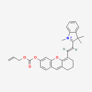 molecular formula C30H30NO4+ B606505 prop-2-enyl [5-[(E)-2-(1,3,3-trimethylindol-1-ium-2-yl)ethenyl]-7,8-dihydro-6H-xanthen-3-yl] carbonate CAS No. 2079118-42-4