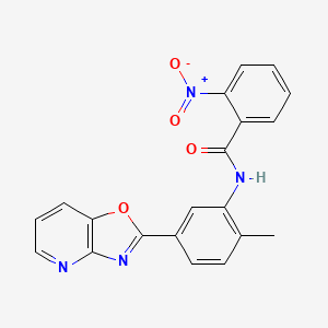 molecular formula C20H14N4O4 B6065130 N-(2-Methyl-5-{[1,3]oxazolo[4,5-B]pyridin-2-YL}phenyl)-2-nitrobenzamide 