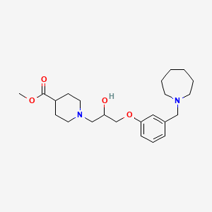 molecular formula C23H36N2O4 B6065150 Methyl 1-[3-[3-(azepan-1-ylmethyl)phenoxy]-2-hydroxypropyl]piperidine-4-carboxylate 