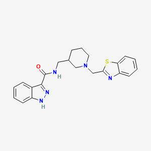 molecular formula C22H23N5OS B6065176 N-[[1-(1,3-benzothiazol-2-ylmethyl)piperidin-3-yl]methyl]-1H-indazole-3-carboxamide 