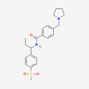 molecular formula C22H28N2O3S B6065190 N-[1-(4-METHANESULFONYLPHENYL)PROPYL]-4-[(PYRROLIDIN-1-YL)METHYL]BENZAMIDE 
