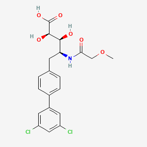 molecular formula C20H21Cl2NO6 B606523 4,5-二脱氧-5-(3',5'-二氯联苯-4-基)-4-[(甲氧基乙酰)氨基]-L-阿拉伯糖酸 CAS No. 1319207-44-7