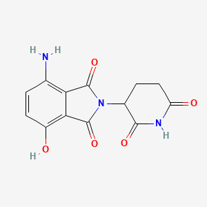 molecular formula C13H11N3O5 B606525 1H-Isoindole-1,3(2H)-dione, 4-amino-2-(2,6-dioxo-3-piperidinyl)-7-hydroxy- CAS No. 1547162-46-8