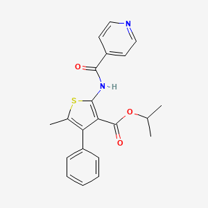molecular formula C21H20N2O3S B6065278 PROPAN-2-YL 5-METHYL-4-PHENYL-2-(PYRIDINE-4-AMIDO)THIOPHENE-3-CARBOXYLATE 