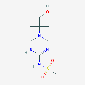molecular formula C8H18N4O3S B6065301 N-[5-(2-hydroxy-1,1-dimethylethyl)-1,4,5,6-tetrahydro-1,3,5-triazin-2-yl]methanesulfonamide 