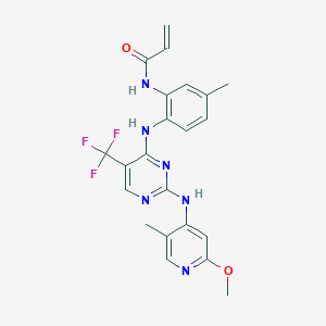 molecular formula C22H21F3N6O2 B606531 CC-90003 