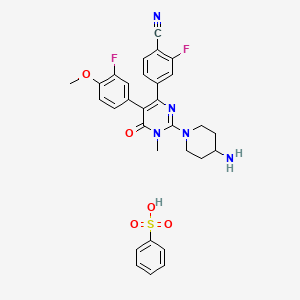 molecular formula C30H29F2N5O5S B606533 Pulrodemstat besilate CAS No. 2097523-60-7