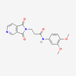 molecular formula C18H17N3O5 B6065423 N-(3,4-dimethoxyphenyl)-3-(1,3-dioxo-1,3-dihydro-2H-pyrrolo[3,4-c]pyridin-2-yl)propanamide 