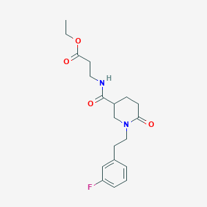 molecular formula C19H25FN2O4 B6065470 ethyl N-({1-[2-(3-fluorophenyl)ethyl]-6-oxo-3-piperidinyl}carbonyl)-beta-alaninate 