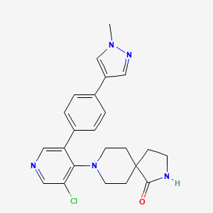 molecular formula C23H24ClN5O B606553 8-(3-chloro-5-(4-(1-methyl-1H-pyrazol-4-yl)phenyl)pyridin-4-yl)-2,8-diazaspiro[4.5]decan-1-one CAS No. 1661839-45-7