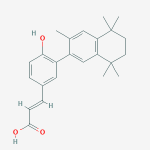 molecular formula C24H28O3 B606565 (E)-3-[4-hydroxy-3-(3,5,5,8,8-pentamethyl-6, 7-dihydronaphthalen-2-yl)phenyl]prop-2-enoic acid CAS No. 196961-43-0