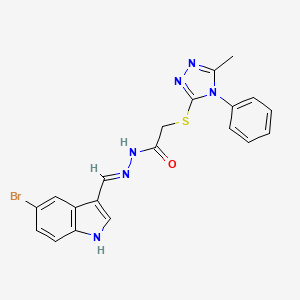 molecular formula C20H17BrN6OS B6065655 N-[(E)-(5-bromo-1H-indol-3-yl)methylideneamino]-2-[(5-methyl-4-phenyl-1,2,4-triazol-3-yl)sulfanyl]acetamide 