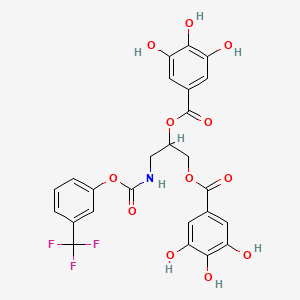 molecular formula C25H20F3NO12 B606568 3-(((3-(Trifluoromethyl)phenoxy)carbonyl)amino)-propane-1,2-diyl bis(3,4,5-trihydroxybenzoate) CAS No. 1228357-04-7