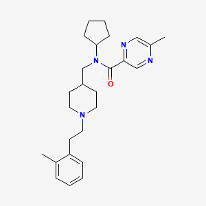 molecular formula C26H36N4O B6065766 N-cyclopentyl-5-methyl-N-[[1-[2-(2-methylphenyl)ethyl]piperidin-4-yl]methyl]pyrazine-2-carboxamide 