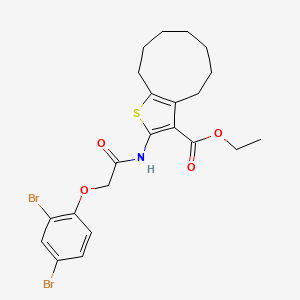 molecular formula C22H25Br2NO4S B6065782 ethyl 2-{[(2,4-dibromophenoxy)acetyl]amino}-5,6,7,8,9,10-hexahydro-4H-cyclonona[b]thiophene-3-carboxylate 
