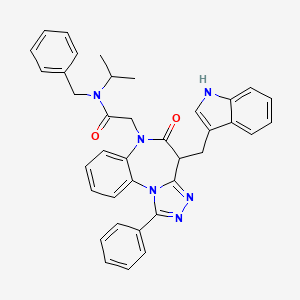 molecular formula C37H34N6O2 B606581 6H-[1,2,4]Triazolo[4,3-a][1,5]benzodiazepine-6-acetamide, 4,5-dihydro-4-(1H-indol-3-ylmethyl)-N-(1-methylethyl)-5-oxo-1-phenyl-N-(phenylmethyl)- CAS No. 870615-40-0