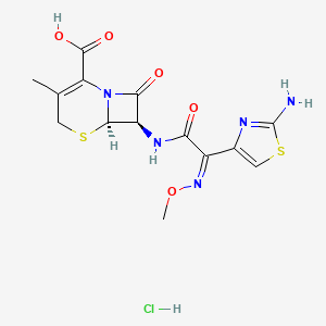 (6R,7R)-7-((Z)-2-(2-Aminothiazol-4-yl)-2-(methoxyimino)acetamido)-3-methyl-8-oxo-5-thia-1-azabicyclo[4.2.0]oct-2-ene-2-carboxylic acid hydrochloride