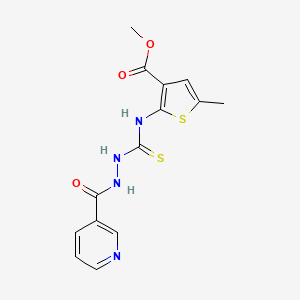 molecular formula C14H14N4O3S2 B6065840 methyl 5-methyl-2-({[2-(3-pyridinylcarbonyl)hydrazino]carbonothioyl}amino)-3-thiophenecarboxylate 