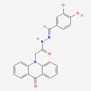 molecular formula C22H16BrN3O3 B606596 N'-(3-bromo-4-hydroxybenzylidene)-2-(9-oxo-10(9H)-acridinyl)acetohydrazide CAS No. 331749-88-3