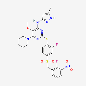 molecular formula C27H27F2N7O5S2 B606598 Centrinone-B CAS No. 1798871-31-4